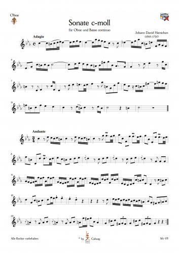 Heinichen, Johann David - Sonate c-moll für Oboe und Generalbaß